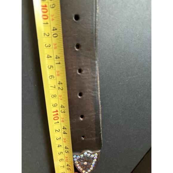 Larry Clements Leopard Belt M/L Leather Studded Handcrafted Wide Western Boho - Picture 10 of 10